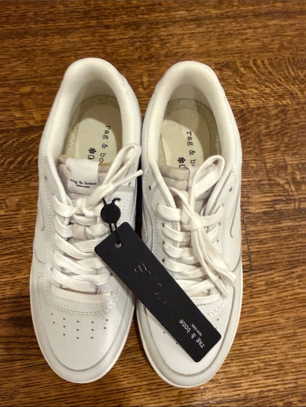 rag & bone White Low-Top Leather Sneakers